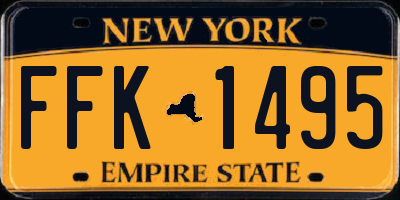 NY license plate FFK1495