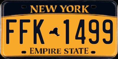 NY license plate FFK1499