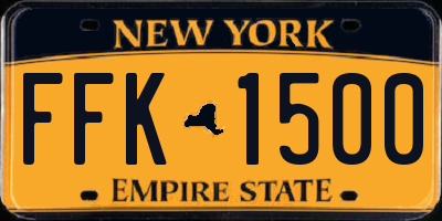NY license plate FFK1500