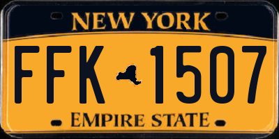 NY license plate FFK1507