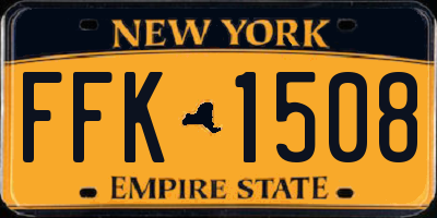 NY license plate FFK1508