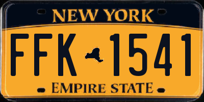 NY license plate FFK1541