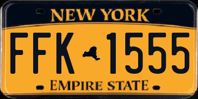 NY license plate FFK1555