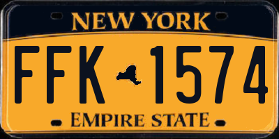 NY license plate FFK1574