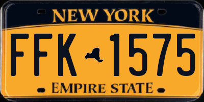 NY license plate FFK1575