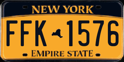 NY license plate FFK1576