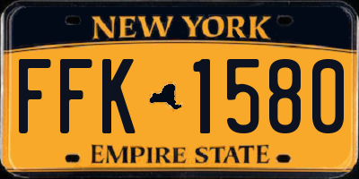 NY license plate FFK1580