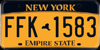 NY license plate FFK1583