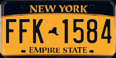 NY license plate FFK1584