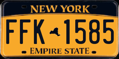 NY license plate FFK1585