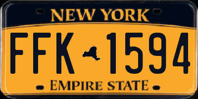 NY license plate FFK1594