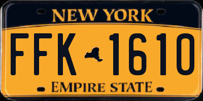 NY license plate FFK1610