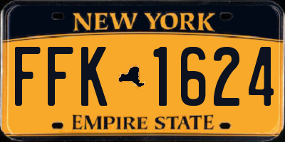NY license plate FFK1624