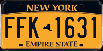 NY license plate FFK1631