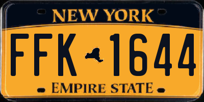 NY license plate FFK1644