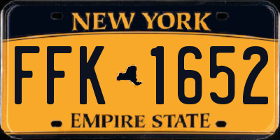 NY license plate FFK1652