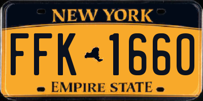 NY license plate FFK1660