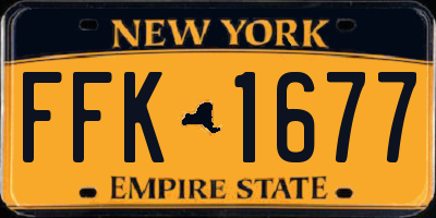 NY license plate FFK1677