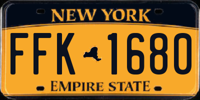 NY license plate FFK1680
