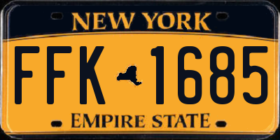NY license plate FFK1685