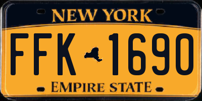 NY license plate FFK1690