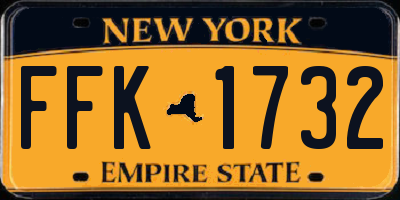 NY license plate FFK1732