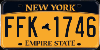 NY license plate FFK1746
