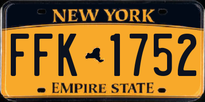 NY license plate FFK1752
