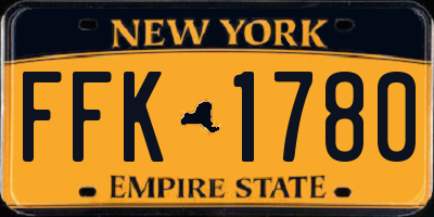 NY license plate FFK1780