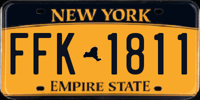 NY license plate FFK1811
