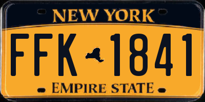 NY license plate FFK1841