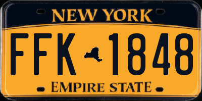 NY license plate FFK1848