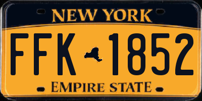NY license plate FFK1852