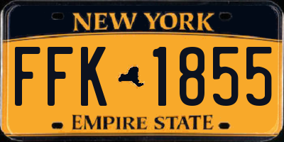 NY license plate FFK1855