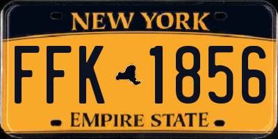 NY license plate FFK1856