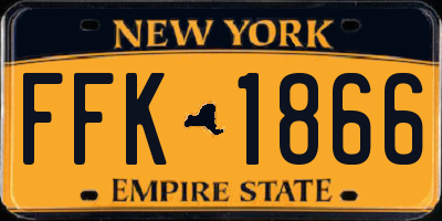 NY license plate FFK1866