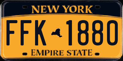 NY license plate FFK1880
