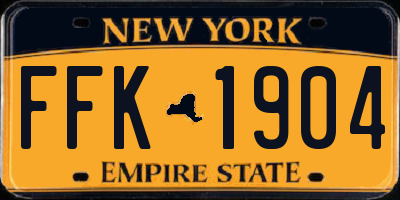 NY license plate FFK1904