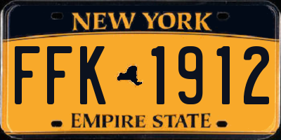 NY license plate FFK1912
