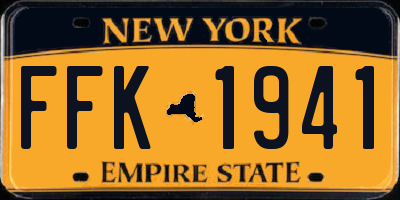 NY license plate FFK1941