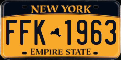 NY license plate FFK1963