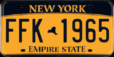 NY license plate FFK1965