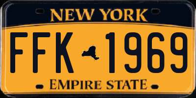 NY license plate FFK1969