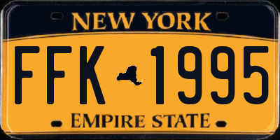 NY license plate FFK1995