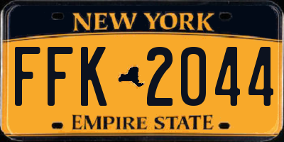 NY license plate FFK2044