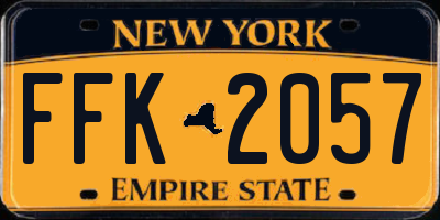 NY license plate FFK2057