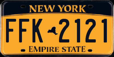 NY license plate FFK2121