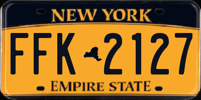 NY license plate FFK2127