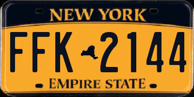 NY license plate FFK2144