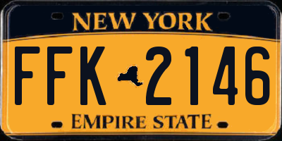 NY license plate FFK2146